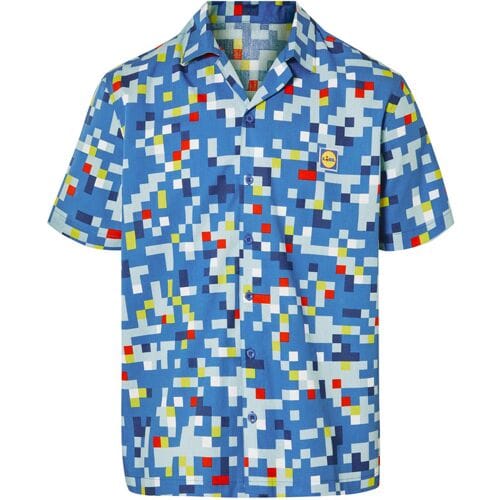 Lidl heren overhemd (Blauw, M)
