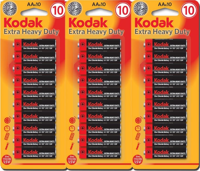 Batterij AAA Batterijen Kodak Extra Heavy Duty Goede kwaliteit Batterijen - Gratis Verzending - Mini Penlite - 30 Stuks