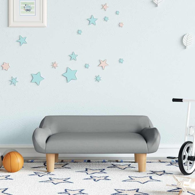 Vidaxl Kinderbank, Lichtgrijs, 70X40X24 Cm, Bekleed met Stof