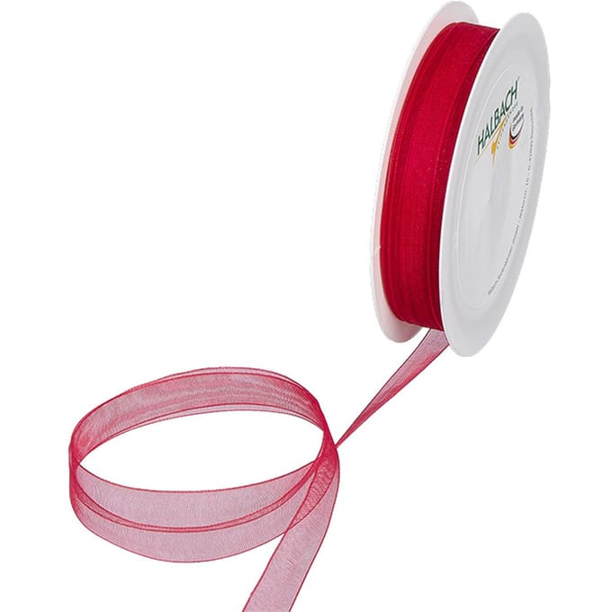 Organza lint, 10 mm - Rood
