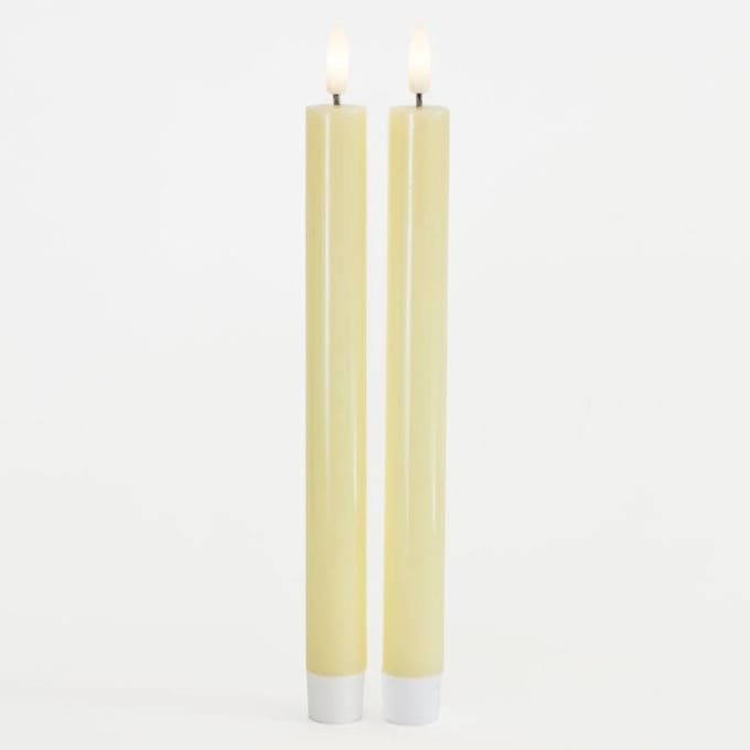 Sirius - LED-Dinerkaarsen 'Sille' (25cm hoog, Set van 2) - Pale Yellow - Licht Geel
