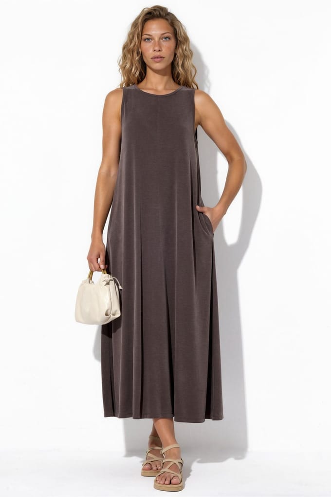 Mouwloze Maxi Jersey Jurk