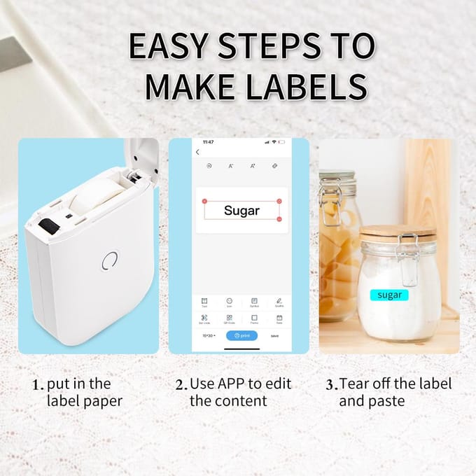 D11 Labelprinter Zakformaat Smartphone Gap Labelmaker BT Draadloos Thermisch Printen 203DPI Ondersteuning