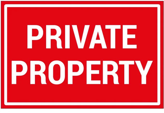 Private property bord | gecoat dibond materiaal | 60 x 40 cm