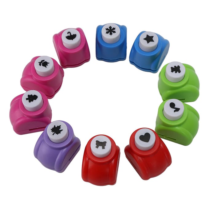 Lot de 10 perforatrices à motifs variés, faciles à utiliser, multifonctions et portables red