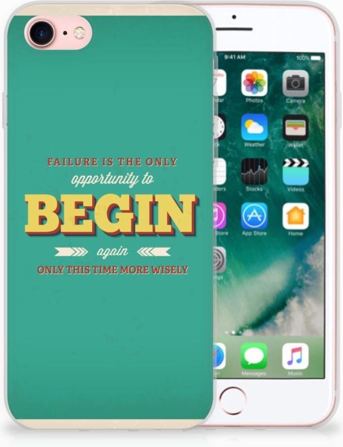iPhone SE 2022 | SE 2020 | 8 | 7 Siliconen hoesje met naam Quote Begin