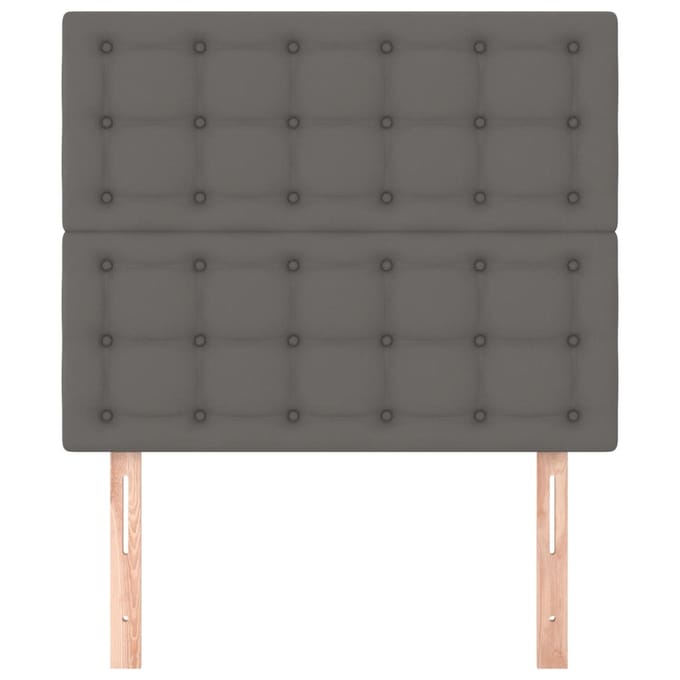 vidaXL - Hoofdbord - grijs - 90x5x118/128 - cm - kunstleer