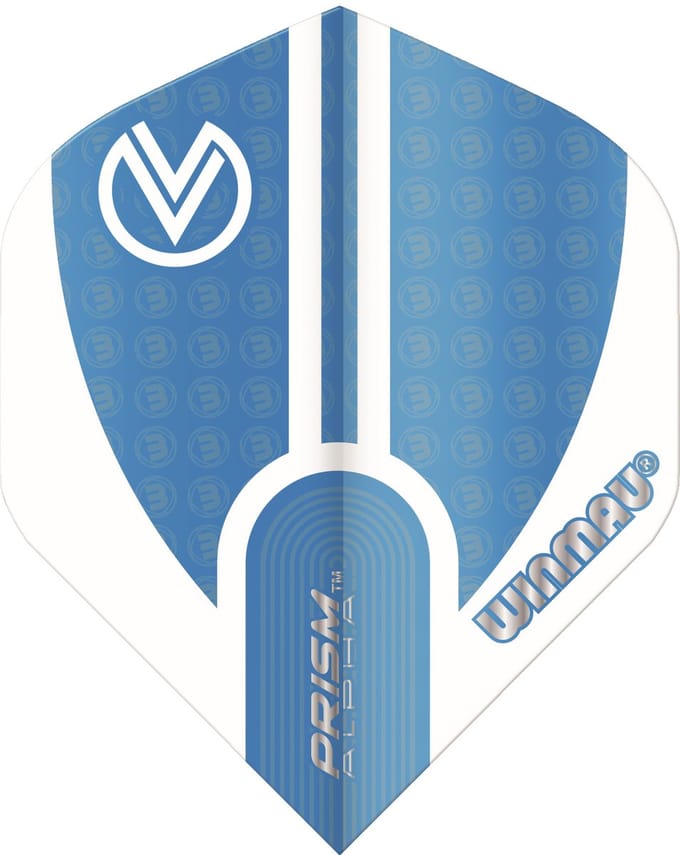 Winmau Vincent van der Voort Prism Alpha Blue & White - Dart Flights