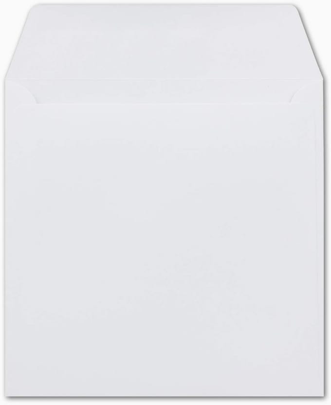 Vierkante Enveloppen Wit 15,5 x 15,5 cm - Zwaar Papier (120 g/m²) met Natte Sluiting