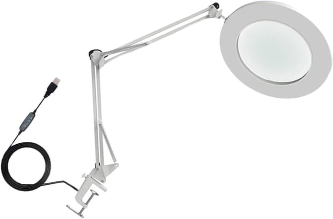 LED Verstelbare Lamp - Vergrootglas Lamp - Modelbouw Hobby - 10x Glas Vergroting - 41 x 19 x 7 cm