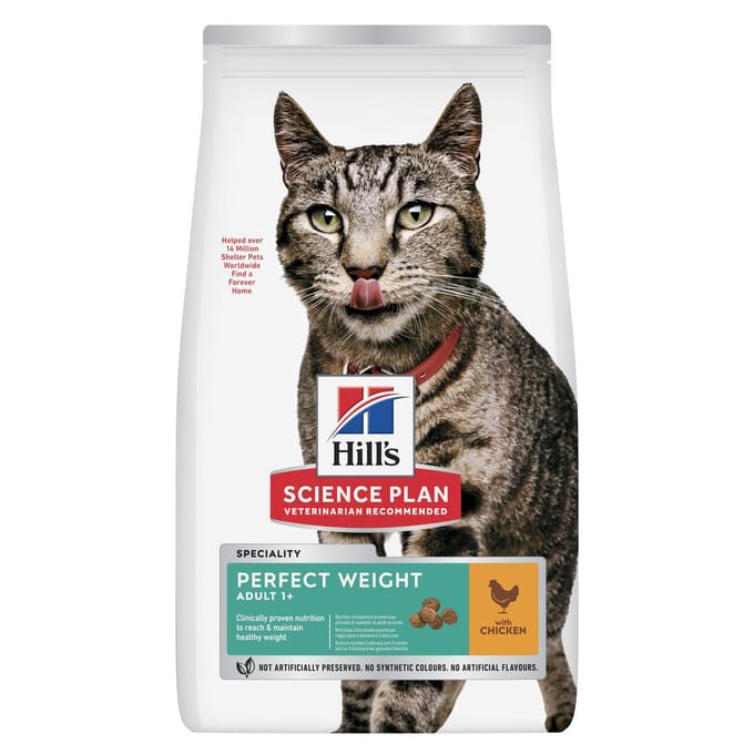 7kg Adult 1+ Perfect Weight Kip Hill's Science Plan Kattenvoer