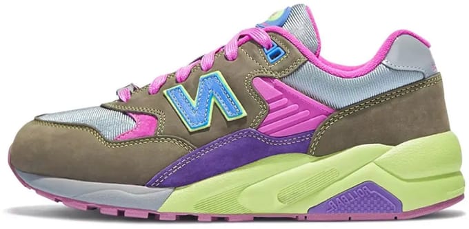 Stray Rats x New Balance 580 - Heren - Sneaker - Groen/Roze/Grijs