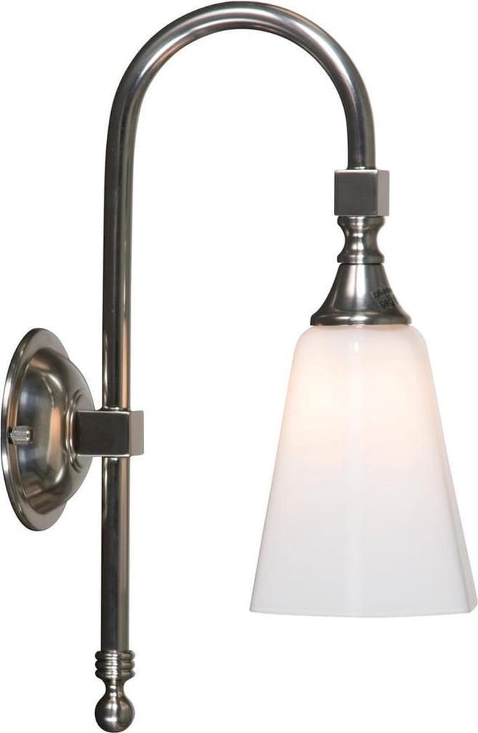 Linea Verdace - Badkamerlamp Classic Boog Opal Wit Hexa 1XG9IP44 Nikkel