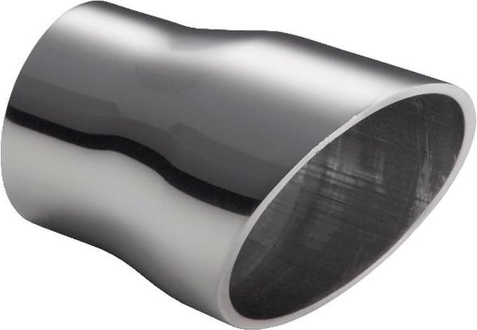 Ulter Sport Uitlaatsierstuk - Rond Ø60mm Schuin - Lengte 110mm - Montage ->50mm - RVS