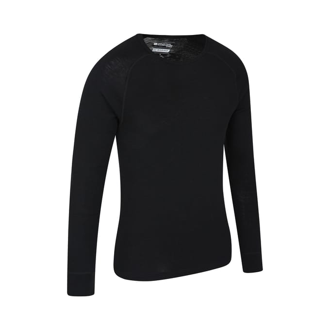 Mountain Warehouse Heren Merino Wol Base Layer Top (Set van 2) (Zwart)
