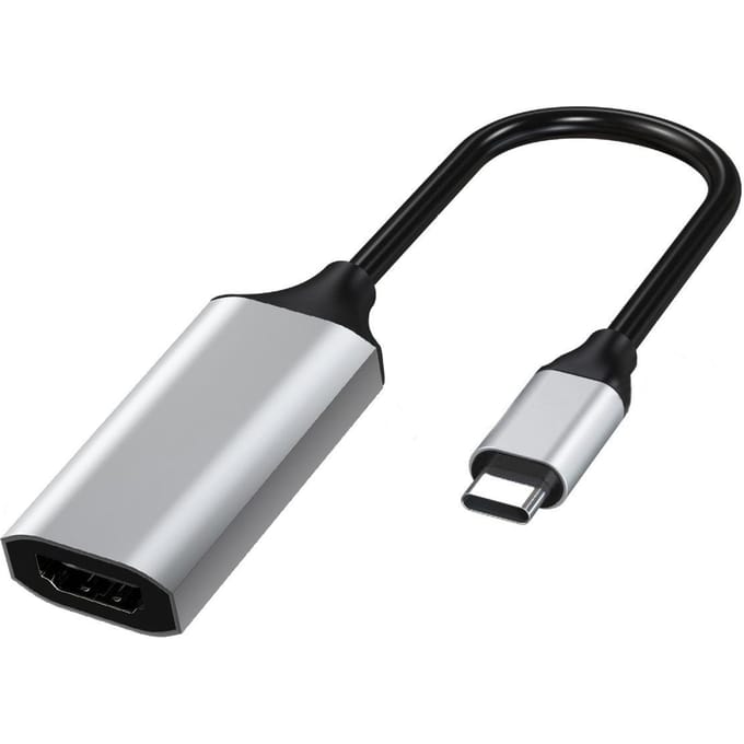 Câble compatible 4K Type C vers HDMI Convertisseur USB C vers HDMI pour ordinateur portable MacBook Adaptateur USB-C vers HDMI argenté