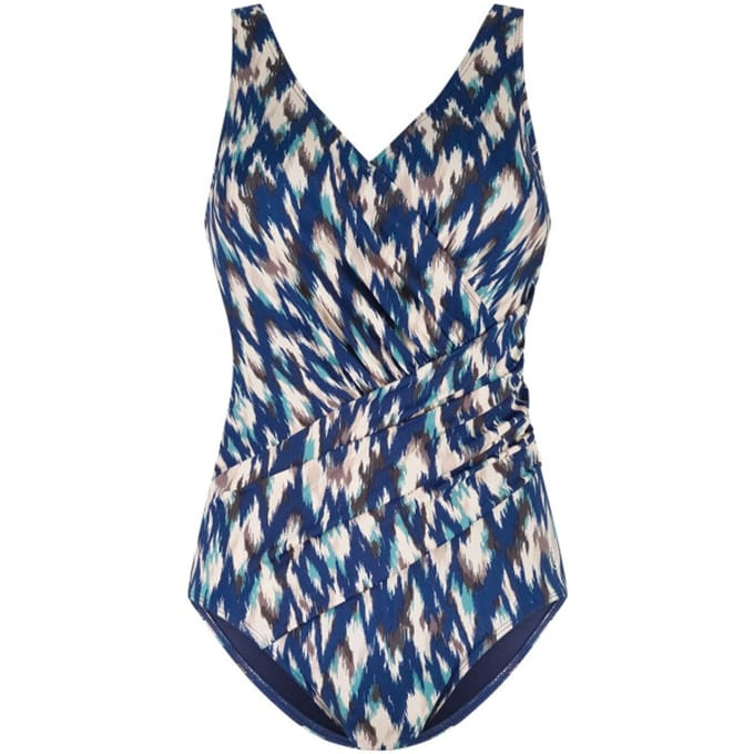 Ten Cate badpak soft cup v-neck ikat blue voor Dames | Maat 44