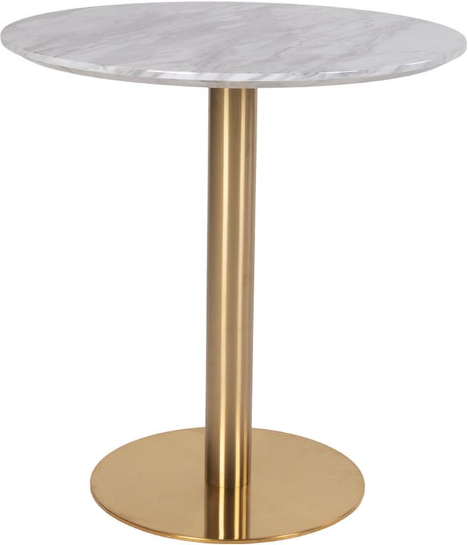 Bojan eetkamertafel Ø70 cm marmer look, messing look poten.