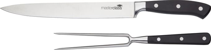 MasterClass Roestvrij stalen Vleessnijders (Set van 2 Stuks), Zilver/Zwart
