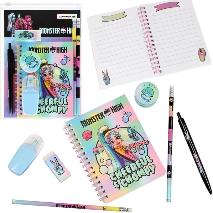Monster High SET Schoolschrijfwaren VOOR SCHOOL, REIS set voor meisjes