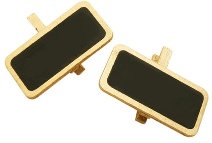 HOBI - Set van 6 mini schoolborden op wasknijper goud metaaleffect 4 x 2 cm