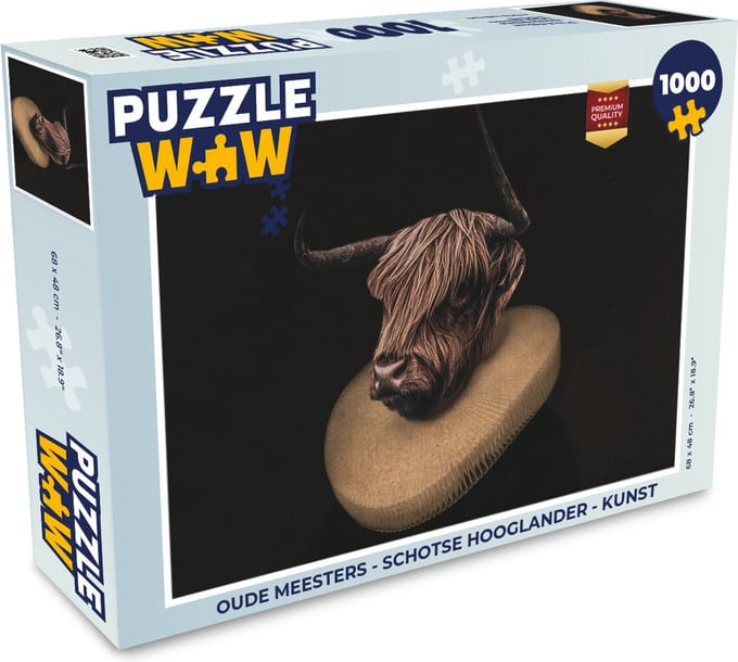 Puzzel Oude meesters - Schotse hooglander - Kunst - Legpuzzel - Puzzel 1000 stukjes volwassenen