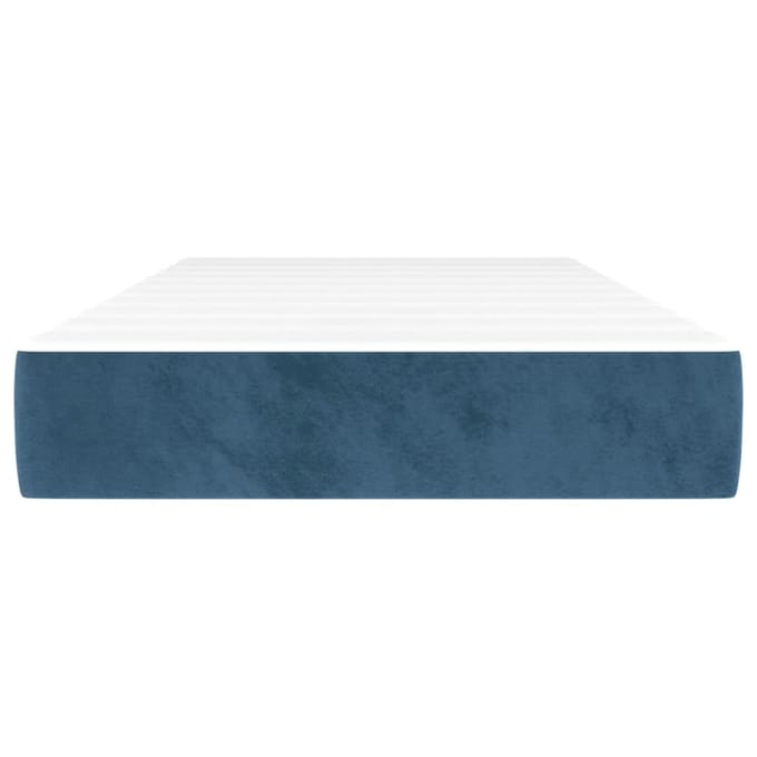 vidaXL - Pocketveringmatras - medium - 120x190x20 - cm - fluweel - donkerblauw