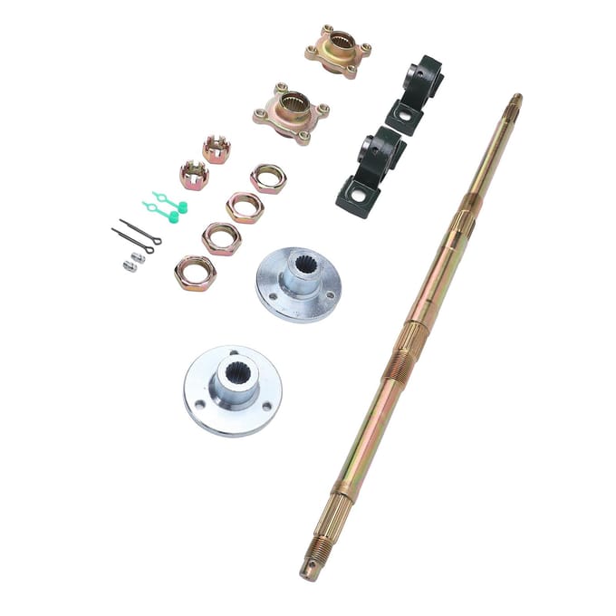 24 inch Go Kart Achteras Kit 17 Tanden Achteras Flens Lager Bevestigingssteunen Set voor 50?150CC ATV's gray