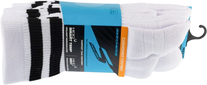 Skechers 3pk Mens PF PBall Crew Socks, Mannen, Wit, Sokken, maat: 41-46