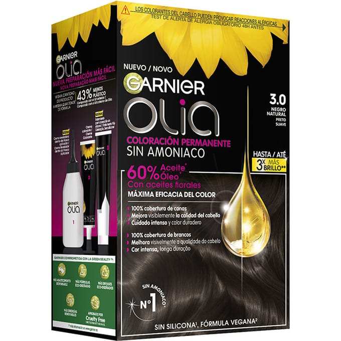 Olia Permanente Kleur #3,0-zwart 4 stuks