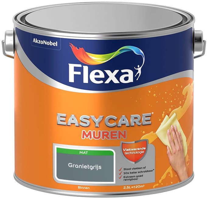 Flexa - Easycare Muren - Granietgrijs - Mengverf - 2,5 L