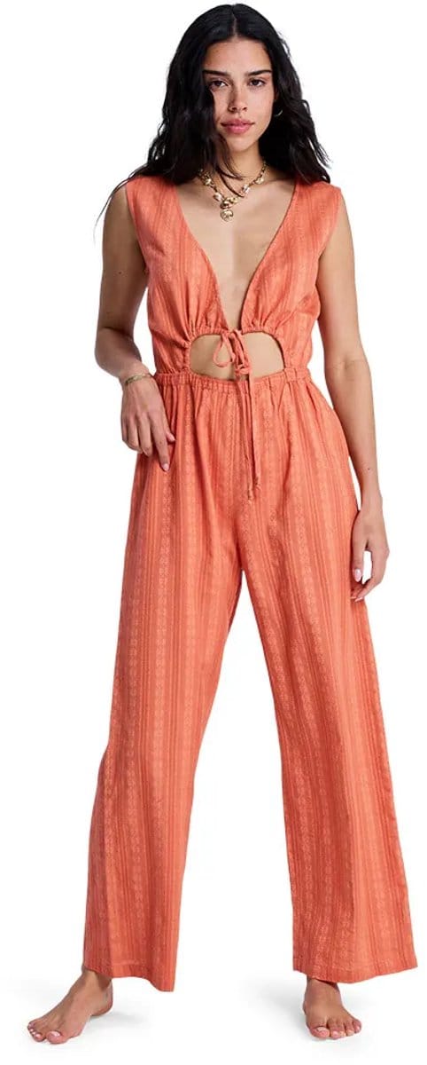 Roxy Sintra Moon Mouwloze Jumpsuit Oranje S Vrouw