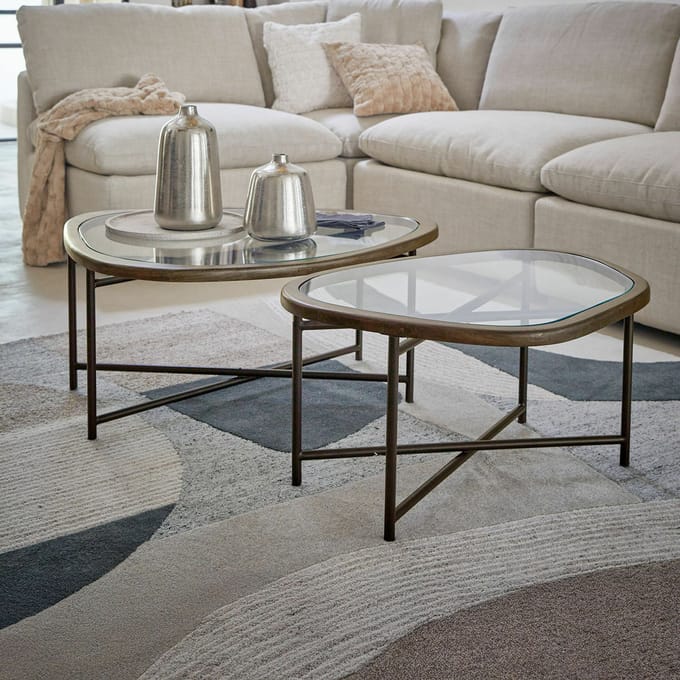 LOBERON Salontafel set van 2 Kembria donkerbruin/zwart