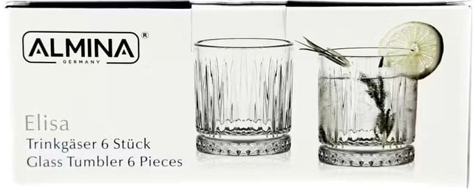 Almina Elisa - Drinkglas - Whisky Glas - Set van 6 stuks - Tumbler