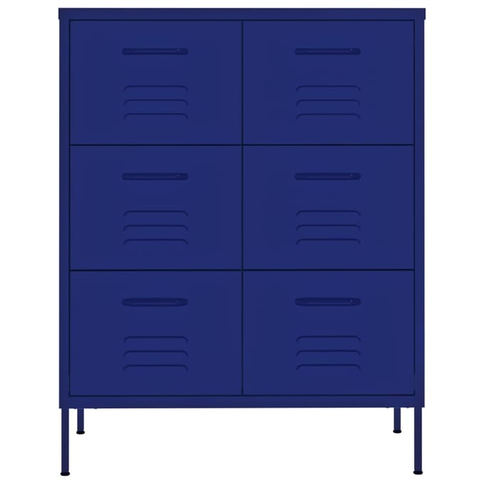 vidaXL - Ladekast - 80x35x101,5 - cm - staal - marineblauw