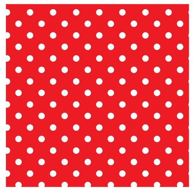Lunch servetten 20 stuks 33x33cm rood met stippen