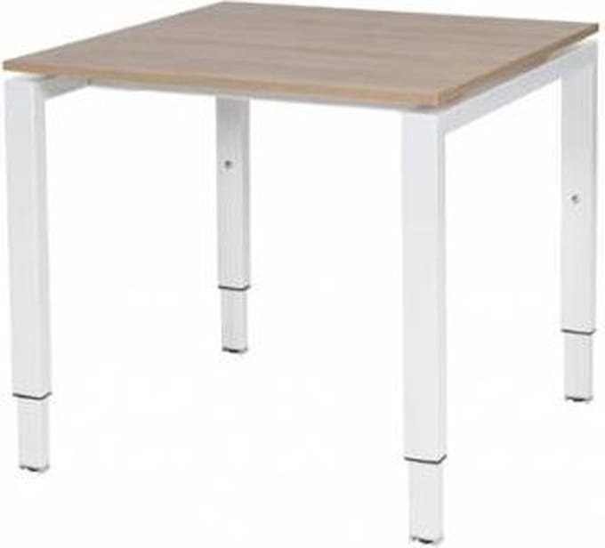 Verstelbaar Bureau - Domino 80x80 Havana Kersen - wit frame