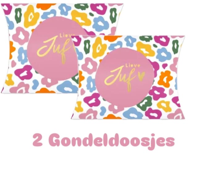 2x Gondeldoosje - Leopard color JUF - school - leerkracht
