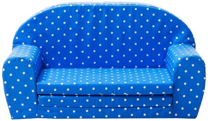 Uitklapbare Mini sofa (blauw met witte stippen) - Gepetto (05.07.04.02)