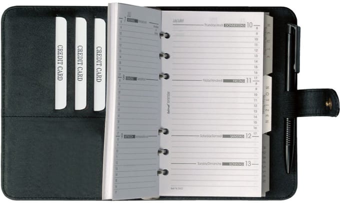Bindendagplanner model 16501, zonder kalender, A6, zwart