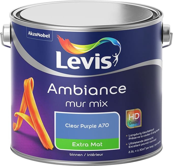 Levis - Ambiance Mur Extra Mat Mix - Clear Purple A70 - Mengverf - 2,5 L