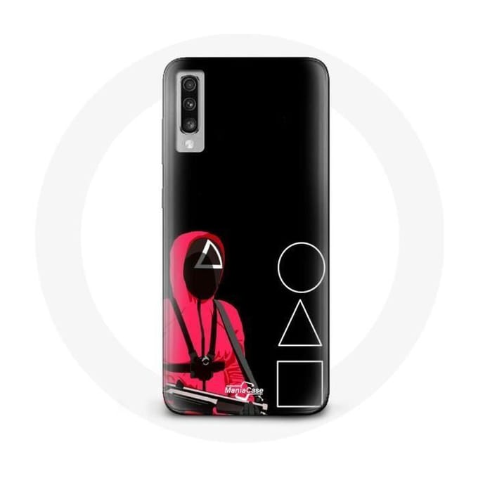 Coque pour Samsung Galaxy A50 Squid Game Masques Triangle carré et Cercle