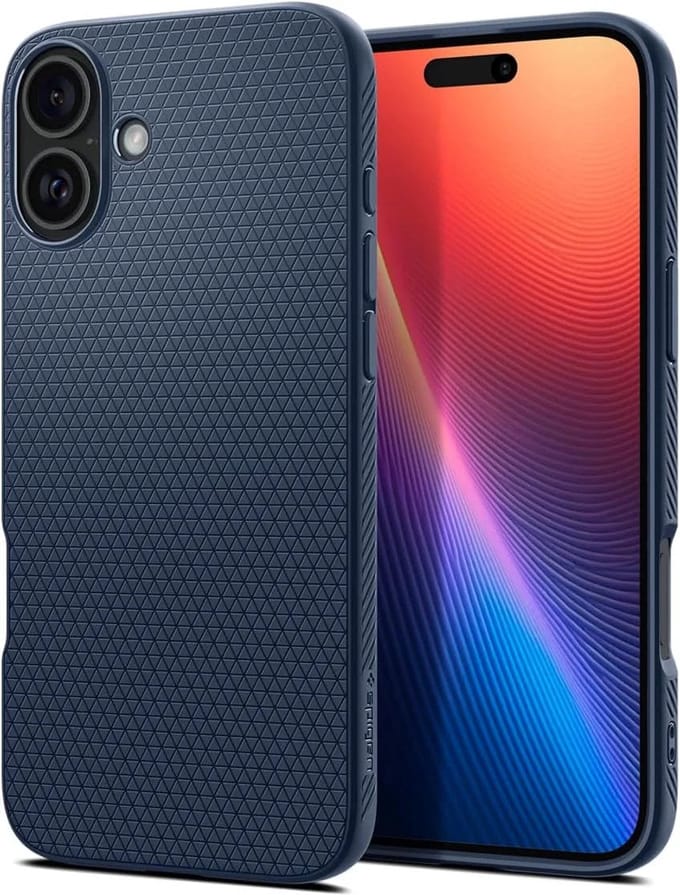 Spigen Geschikt voor Apple iPhone 16 - Liquid Air - Back Cover Hoesje - Blauw