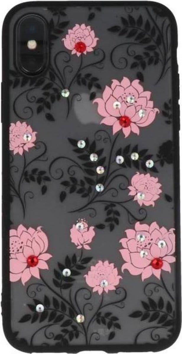 Licht Roze Diamant Lotus Back Cover Hoesje voor iPhone X