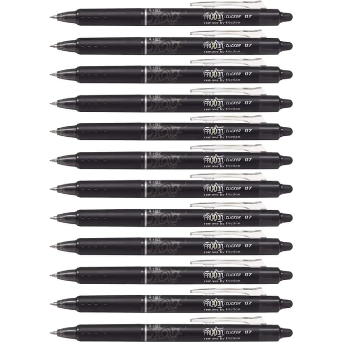 Pilot FriXion Ballpen 0.7mm Clicker  – Doos van 12 stuks - Zwart