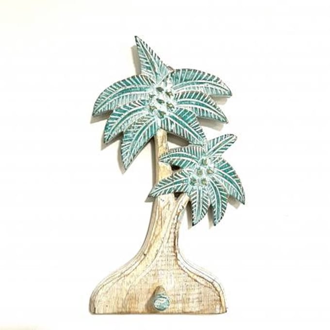 Kapstok - 1 haak - palmboom turquoise