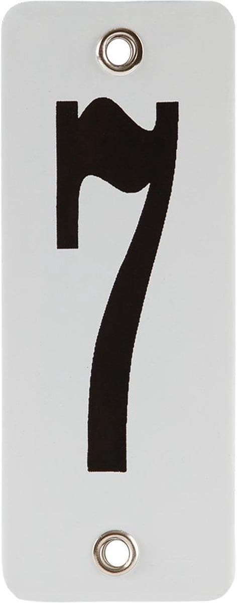 Emaille koppelbaar huisnummer wit nr. 7