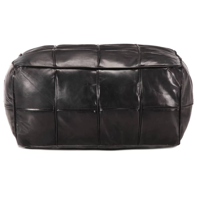 vidaXL - Poef - 60x60x30 - cm - echt - geitenleer - zwart