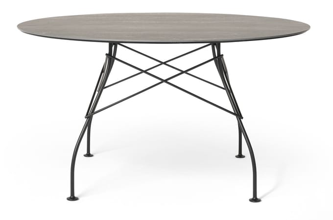 Kartell Glossy Outdoor Tafel - Aged Bronze - zwart - rond