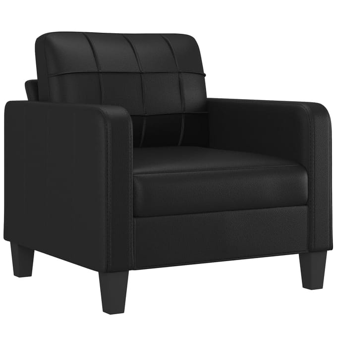 vidaXL - 4-delige - Loungeset - met - kussens - kunstleer - zwart